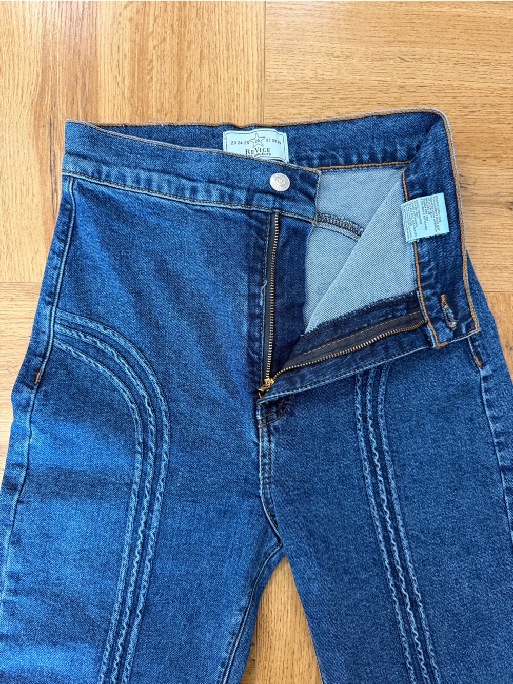 REVICE Los Angeles High Rise Wide Leg Jeans Size 26 Blue Denim Y2K NEW W/O TAG - Picture 8 of 8